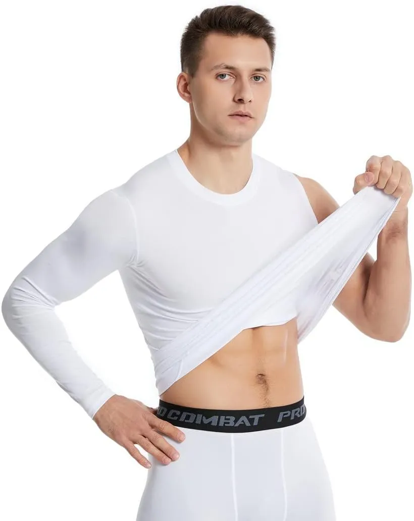 New Compression Shirts for Men 1/2 Single Arm Long Sleeve Athletic Base Layer Undershirt Gear T Shirt for Workout Basketball