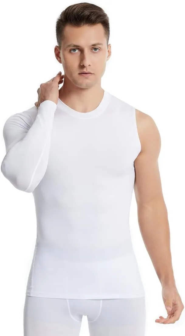 New Compression Shirts for Men 1/2 Single Arm Long Sleeve Athletic Base Layer Undershirt Gear T Shirt for Workout Basketball