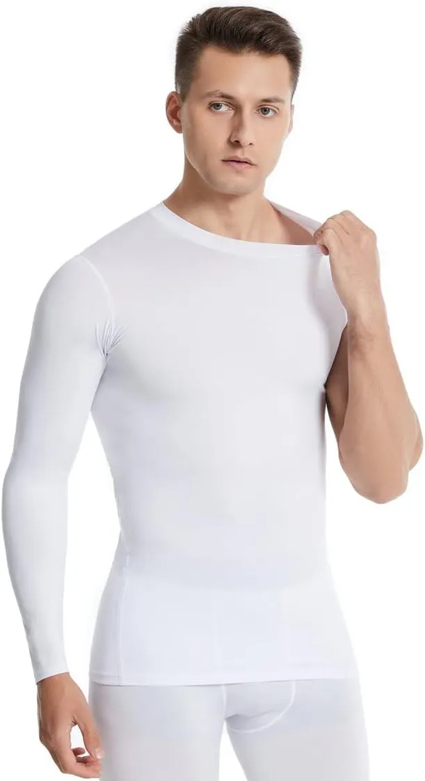 New Compression Shirts for Men 1/2 Single Arm Long Sleeve Athletic Base Layer Undershirt Gear T Shirt for Workout Basketball
