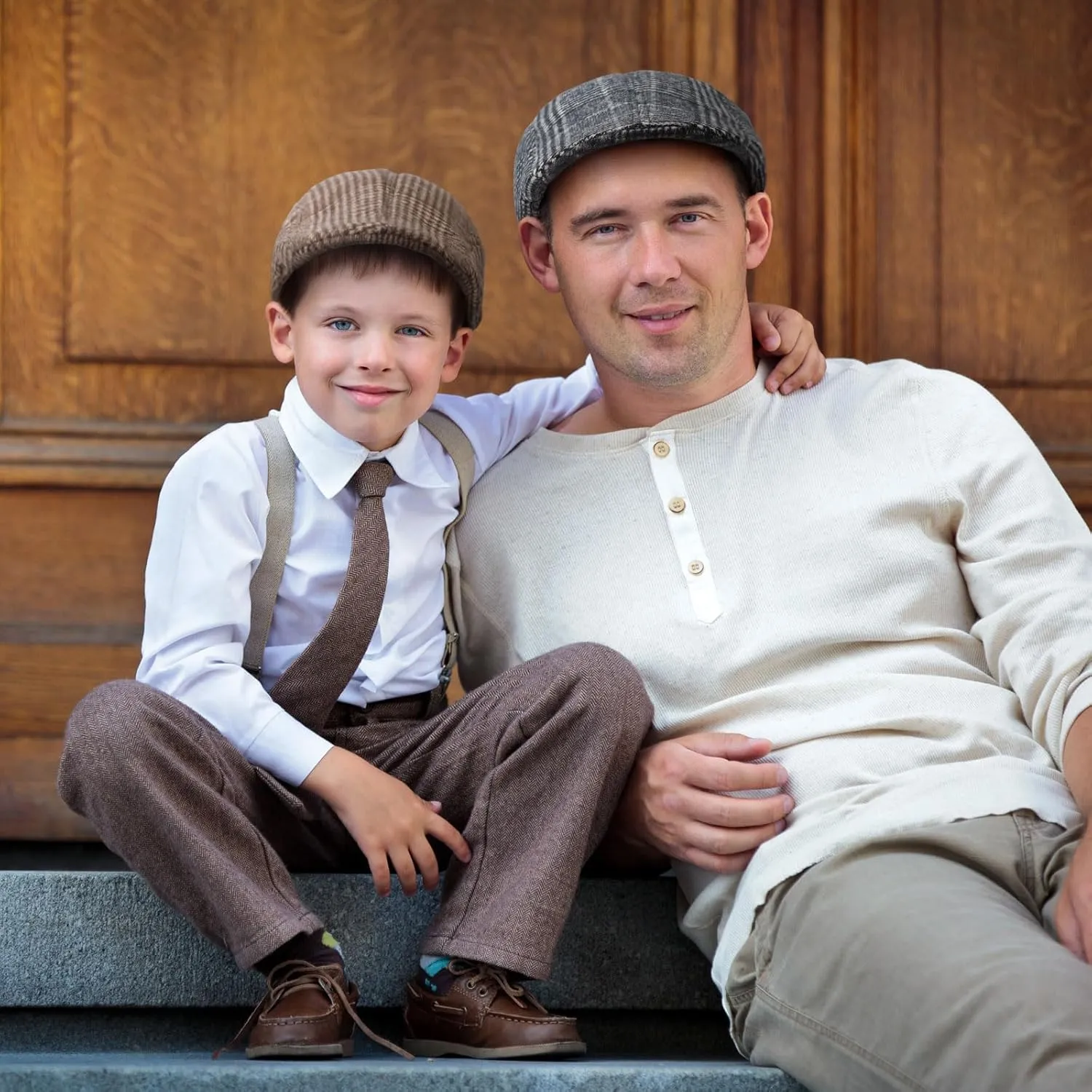 Newcotte 6 Pieces Newsboy Cap for Men Classic Herringbone Tweed Flat Cap Irish Beret Hat for Cabbie Driving Hunting