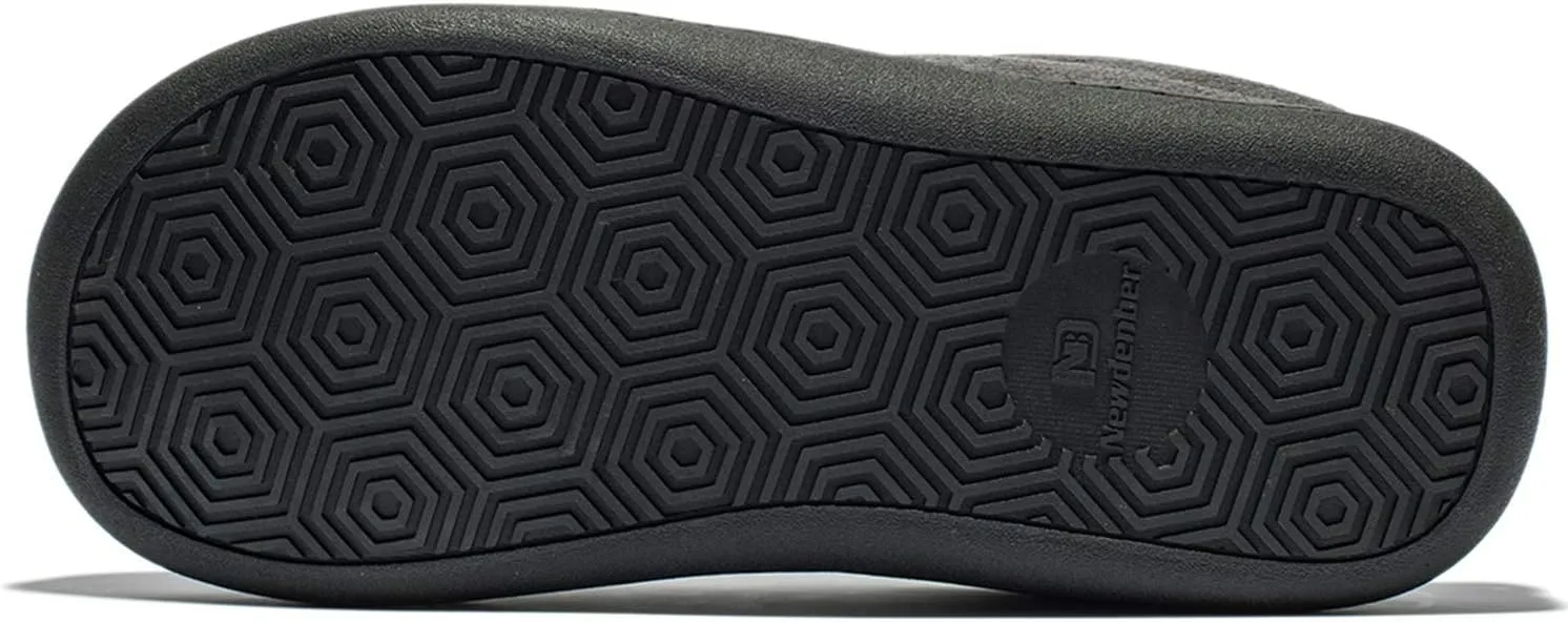 NewDenBer Men's Warm Memory Foam Suede Plush Fleece Lined Slip on Indoor Outdoor Clog House Slippers