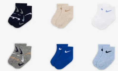 Nike Baby Swooshfetti Ankle Socks (6 Pairs)