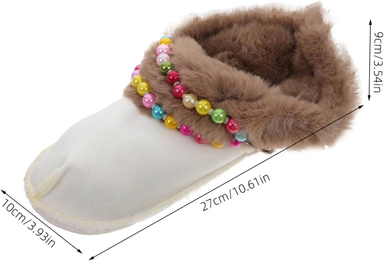 NOLITOY Plush Cotton Slipper Cover Plush Shoes Liner Clogs Fuzzy Inserts Winter Shoes Liners Inner Inner Soles