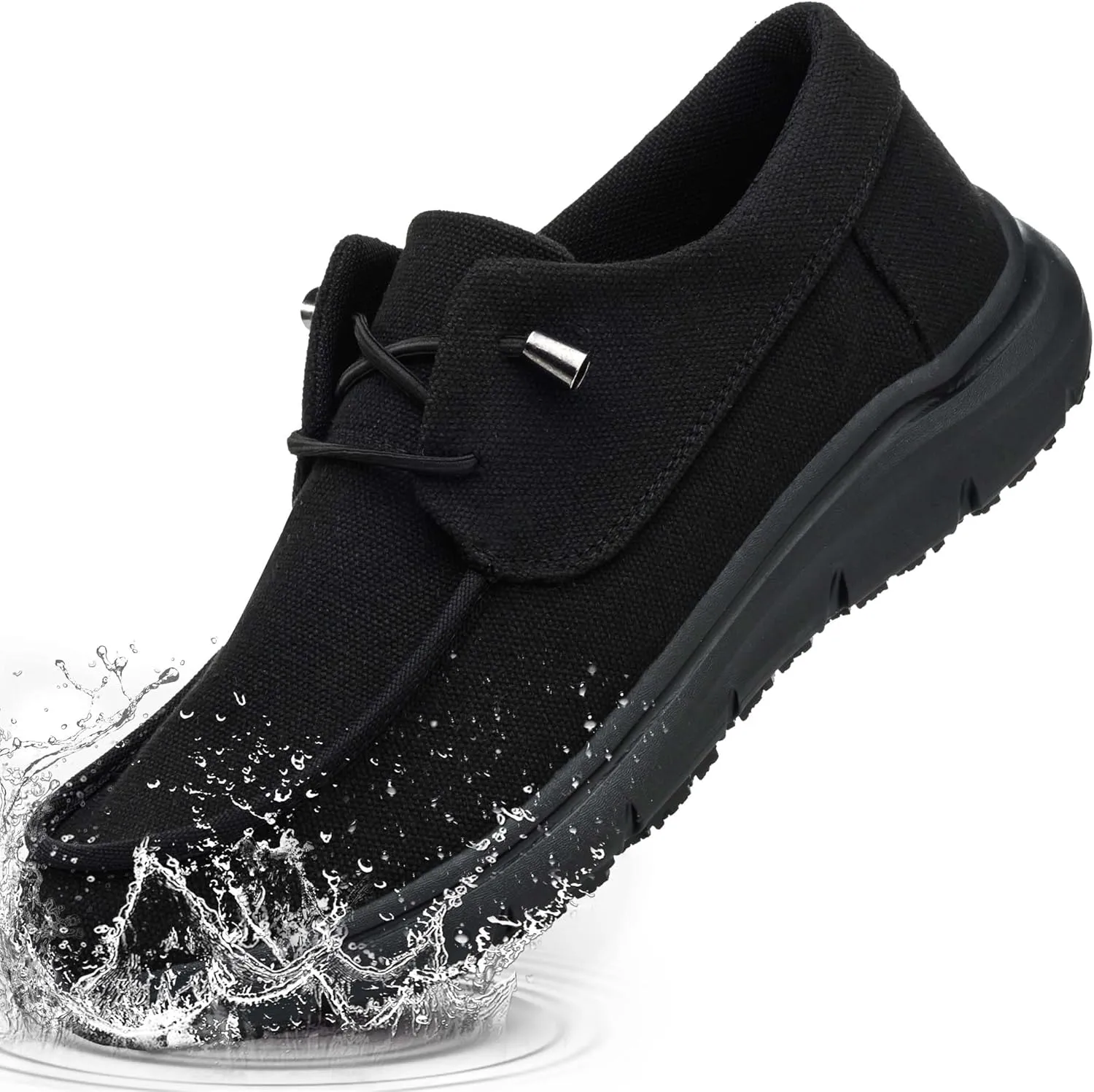 Non Slip Work Shoes Men Women Zapatos antideslizantes para Mujer Slip On Waterproof Slip Resistant Walking Loafers Food Service Chef Kitchen Restaurant Black