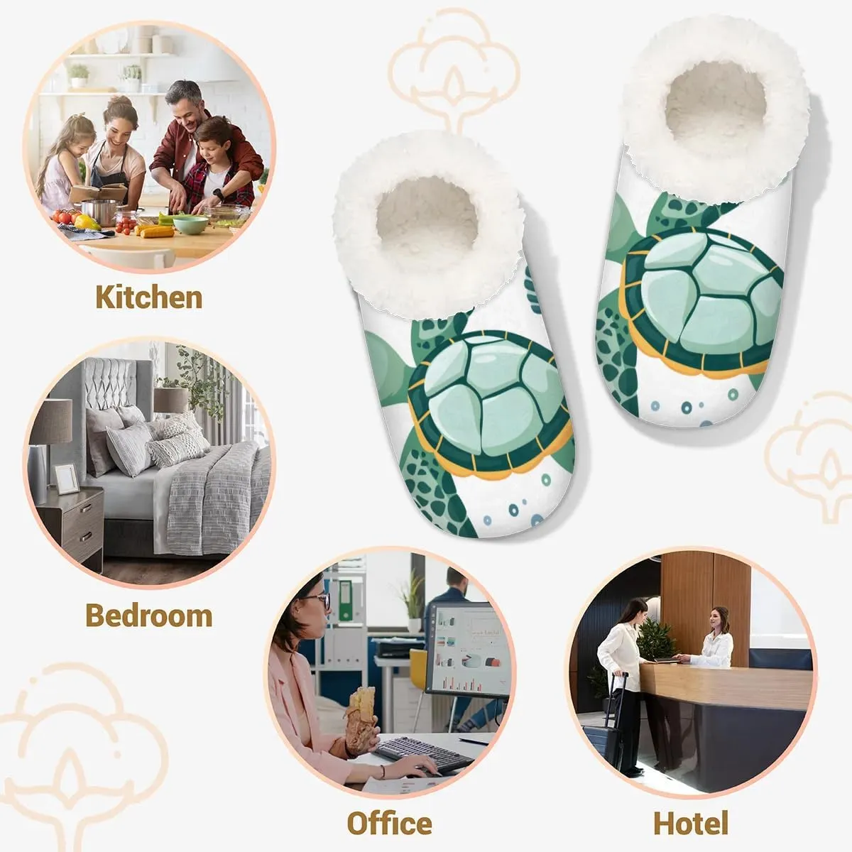 Ocean Sea Turtle Starfish Soft Home Slippers for Women Lightweight Men's House Shoes Women's Slippers