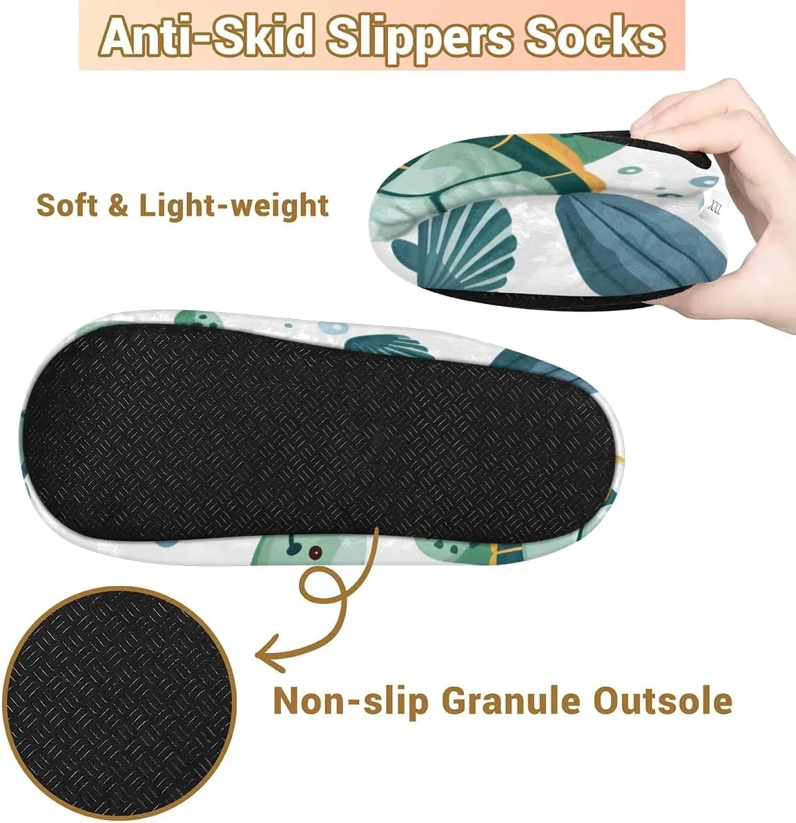 Ocean Sea Turtle Starfish Soft Home Slippers for Women Lightweight Men's House Shoes Women's Slippers