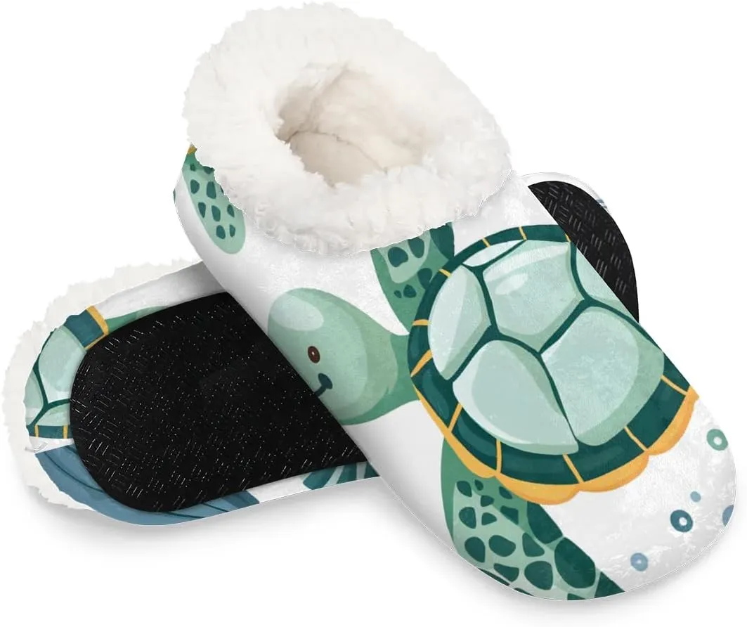Ocean Sea Turtle Starfish Soft Home Slippers for Women Lightweight Men's House Shoes Women's Slippers