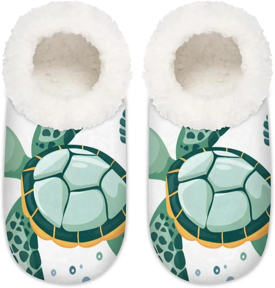 Ocean Sea Turtle Starfish Soft Home Slippers for Women Lightweight Men's House Shoes Women's Slippers