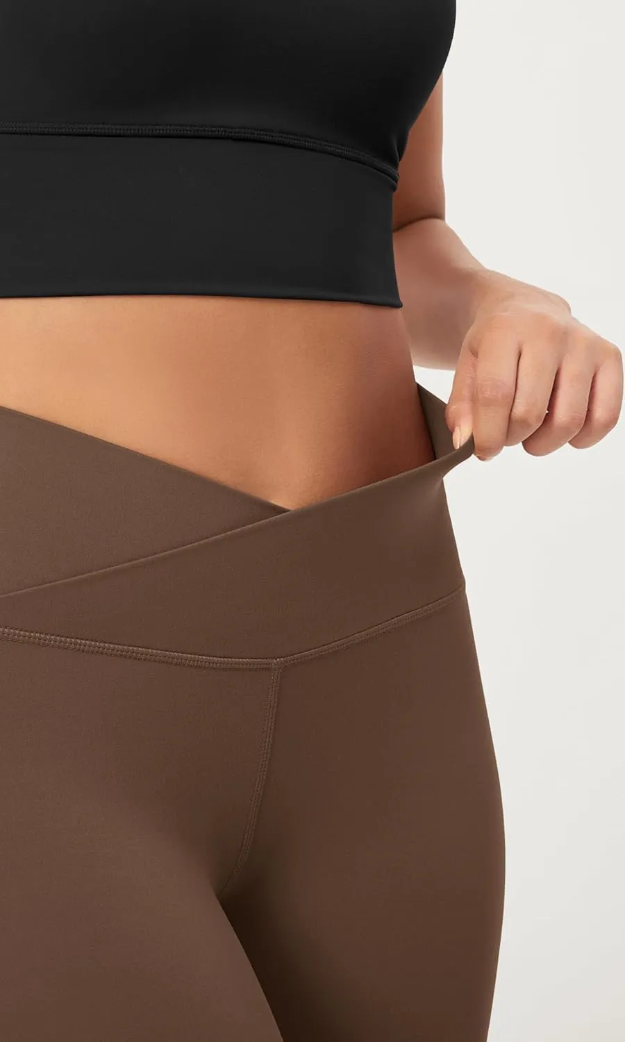 ODODOS Women's Buttery Soft Cross Waist Leggings, ODCLOUD 25" / 28" Crossover Lounge Yoga Pants