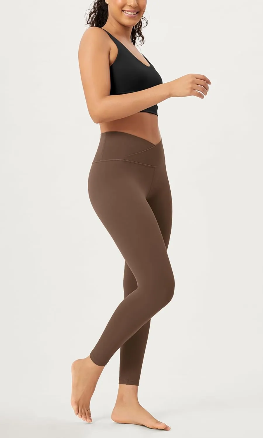 ODODOS Women's Buttery Soft Cross Waist Leggings, ODCLOUD 25" / 28" Crossover Lounge Yoga Pants