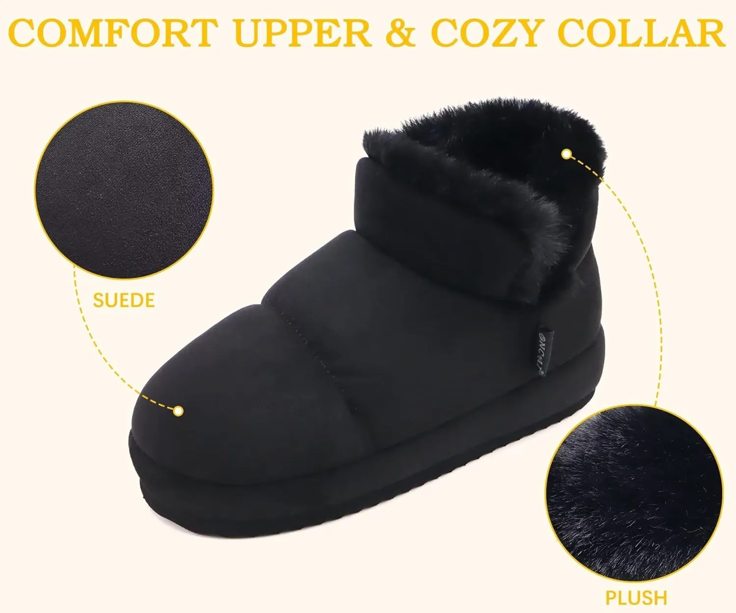 ONCAI Womens Slippers House Slippers for Woman Slipper Boots for Women Ladies Winter Fuzzy Warm Bootie Indoor Outdoor