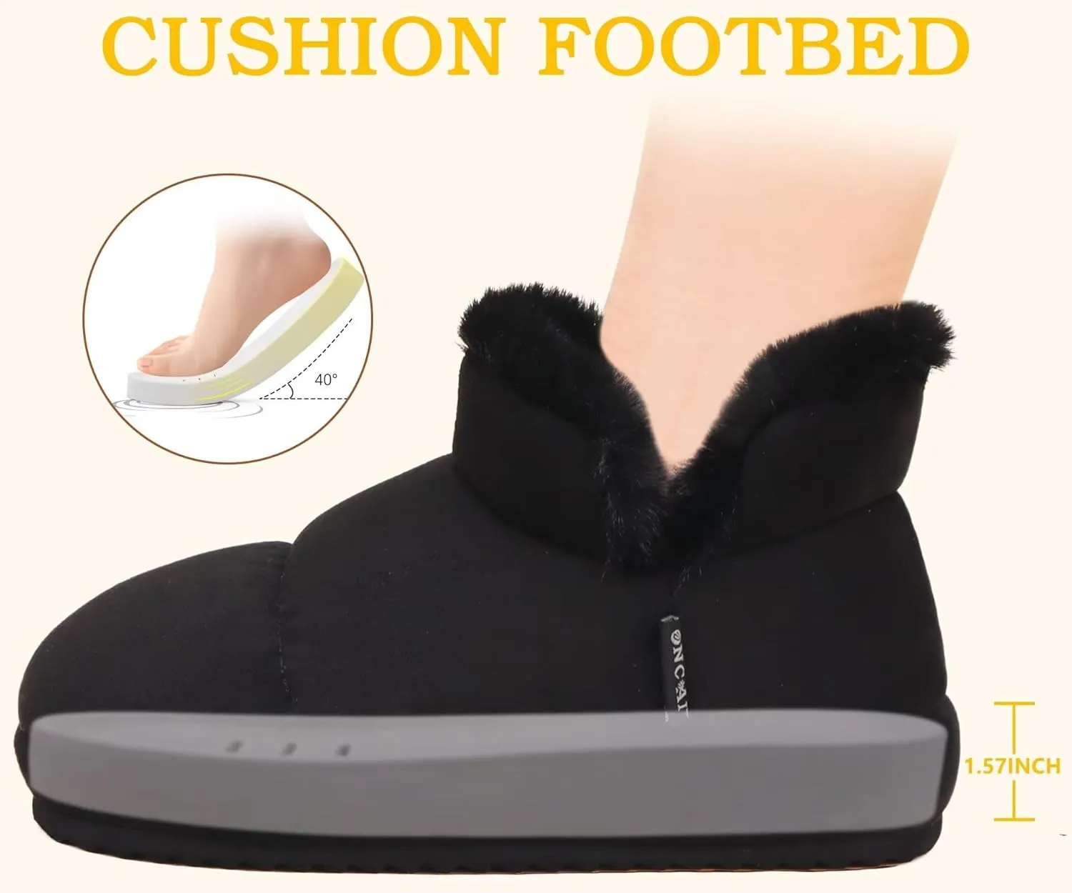 ONCAI Womens Slippers House Slippers for Woman Slipper Boots for Women Ladies Winter Fuzzy Warm Bootie Indoor Outdoor