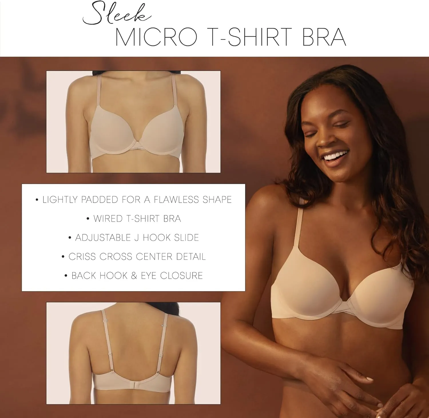 OnGossamer Women's Sleek Micro Everyday T-Shirt Bra