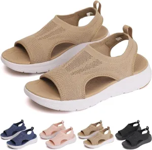 Open Toe Tennis Shoes, Contrast Paneled Cutout Lace-Up Muffin Sandals, Women Causal Summer Toe Platform Sneaker Sandals