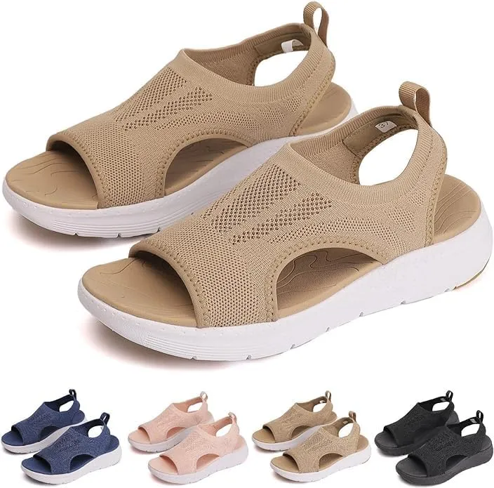 Open Toe Tennis Shoes, Contrast Paneled Cutout Lace-Up Muffin Sandals, Women Causal Summer Toe Platform Sneaker Sandals
