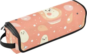 Orange Cute Lava Lamp Hot Hair Tools Travel Bag with Iron Mat Waterproof Flat Curling Irong Travel Organizer for Flat Irons, Straighteners, Curling Irons