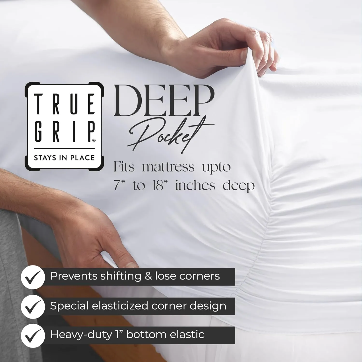 Organic 100% Cotton, Soft Gray King Size Sheet Set, 4-Piece Deep Pockets Soft Gray Bed Sheets, Cool & Crisp Percale Sheets for King Size Bed, Easy Fit