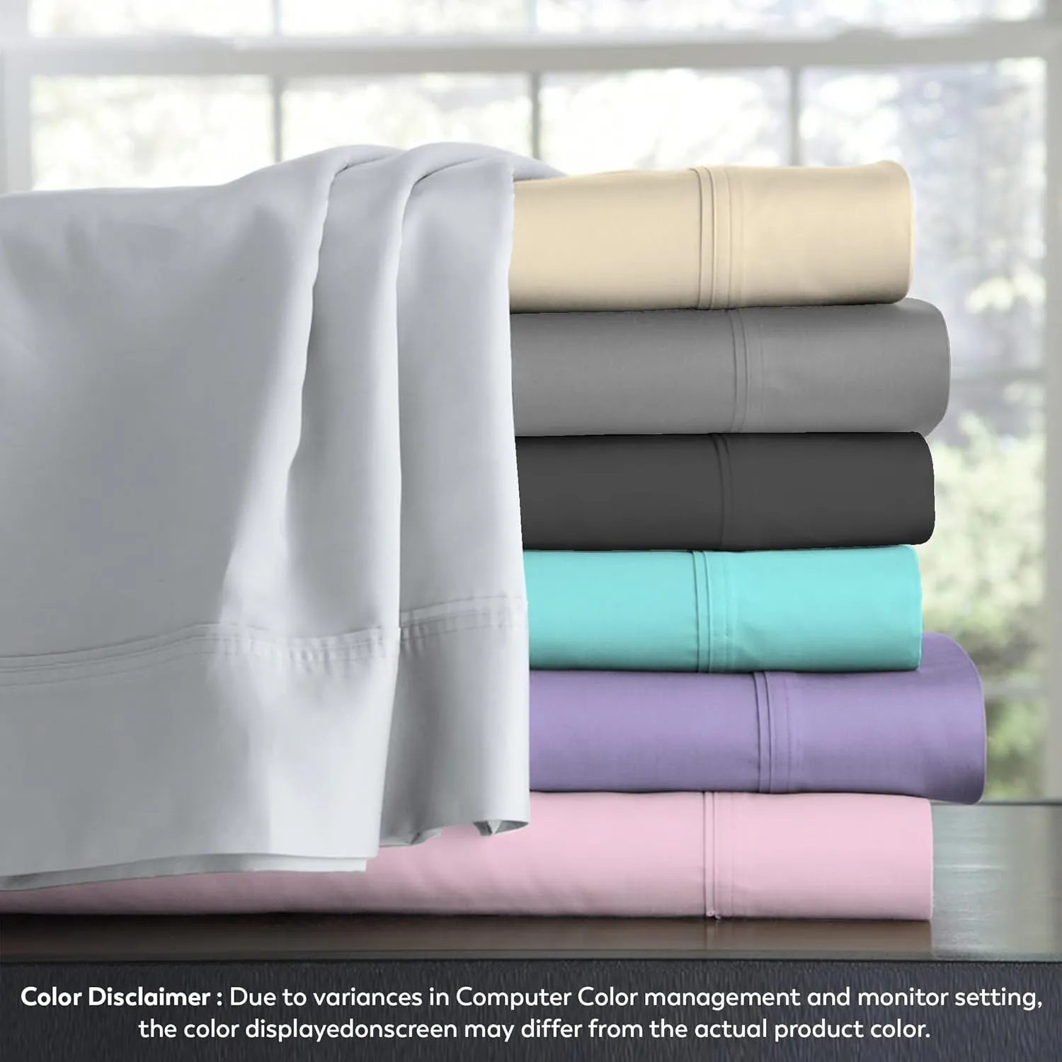 Organic 100% Cotton, Soft Gray King Size Sheet Set, 4-Piece Deep Pockets Soft Gray Bed Sheets, Cool & Crisp Percale Sheets for King Size Bed, Easy Fit