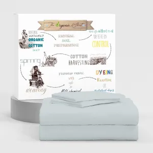 Organic 100% Cotton, Soft Gray King Size Sheet Set, 4-Piece Deep Pockets Soft Gray Bed Sheets, Cool & Crisp Percale Sheets for King Size Bed, Easy Fit