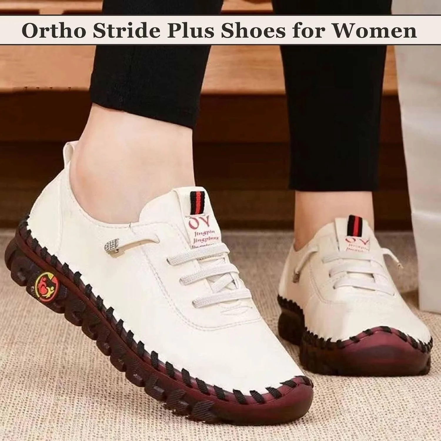 Ortho Stride Plus Shoes for Women, Ultra Soft Orthopedic Shoes, Breathable Round Head Soft Bottom Non-Slip Flat Shoes