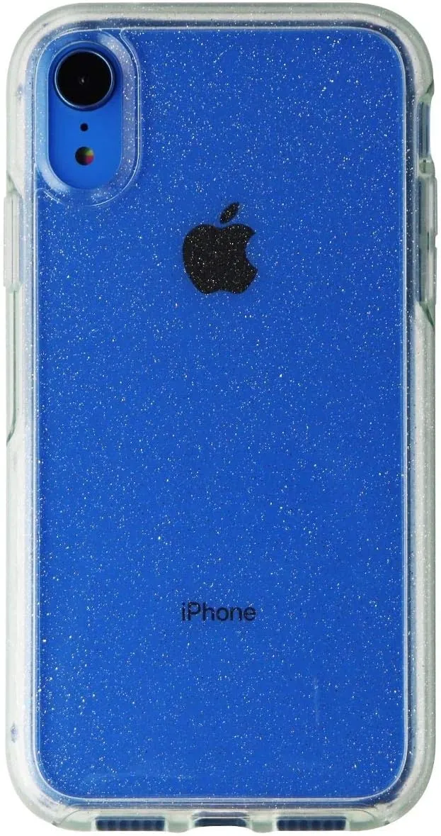 OtterBox iPhone XR Symmetry Series Case - STARDUST (SILVER FLAKE/CLEAR), ultra-sleek, wireless charging compatible, raised edges protect camera & screen