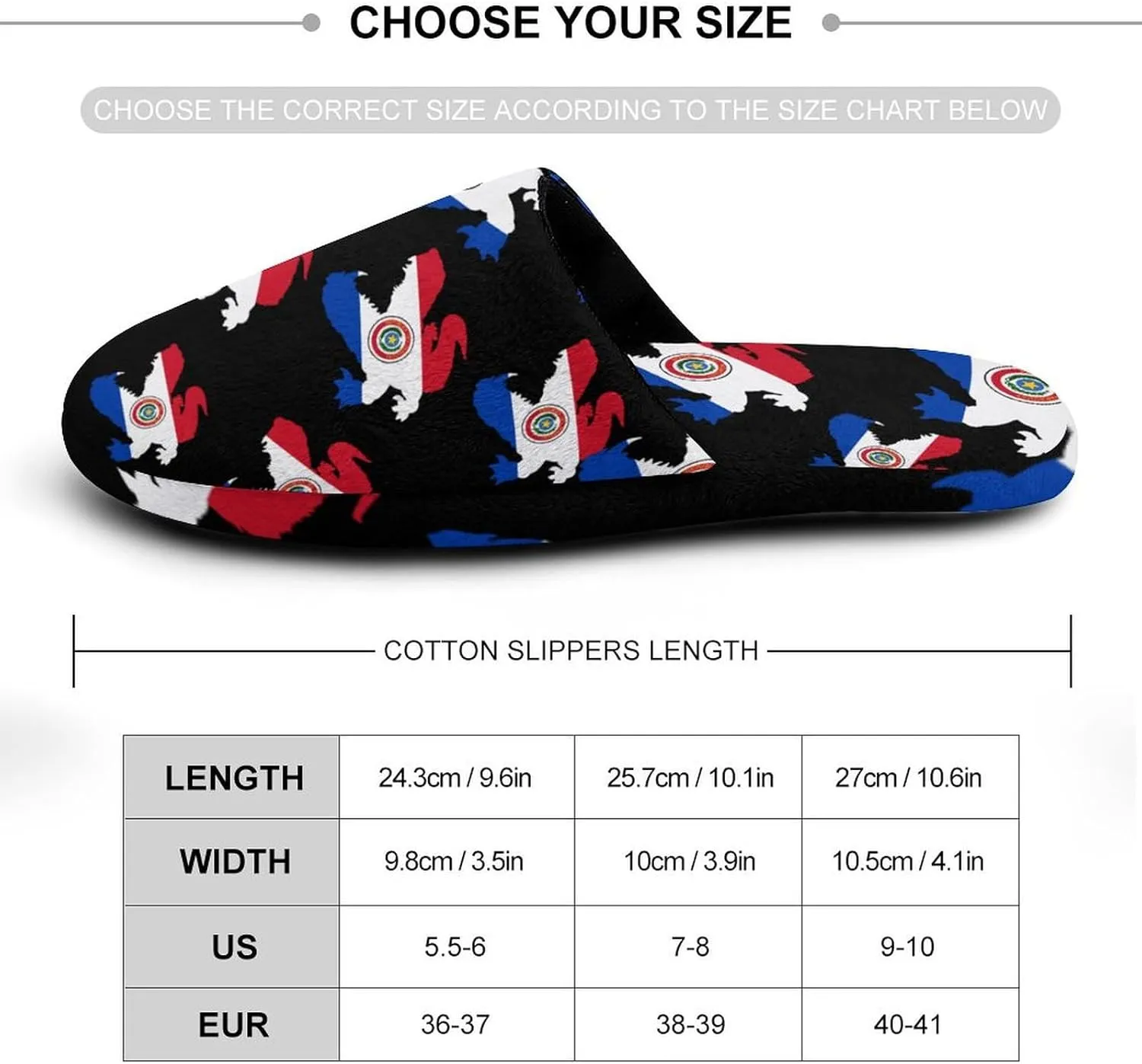 Paraguay Flag Crocodile Alligator Cozy Womens Flannel Slippers Winter Warm Slip-on House Shoes For Home Office Hotel