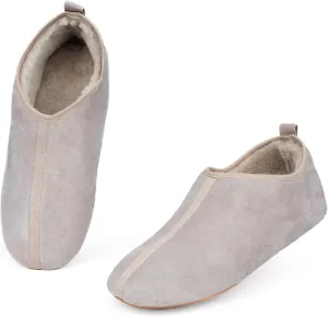Parfeying Unisex Sheepskin House Slippers Shearling Soft Sole Slippers for Women and Men