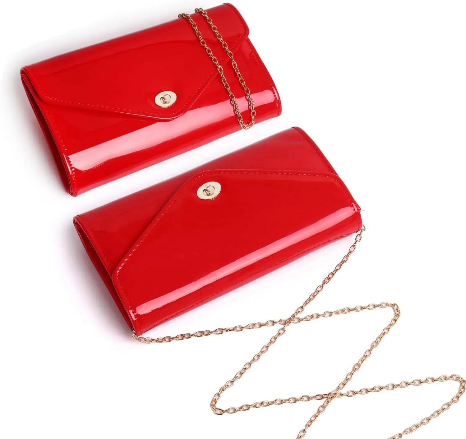 Patent Leather Envelope Clutch Womens Evening Handbag Stylish Shoulder Crossbody Bag for Dating Wedding Party Prom
