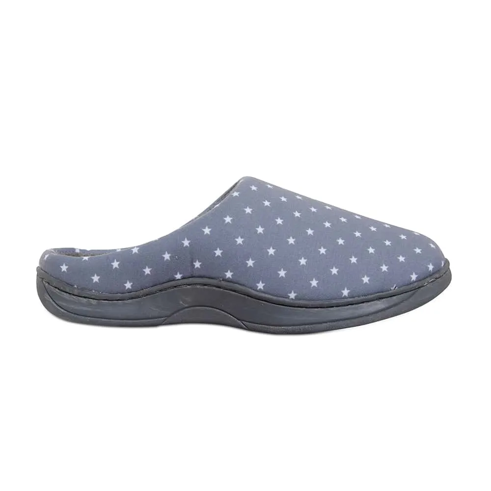 Pence Slipper in Charcoal Star Fabric