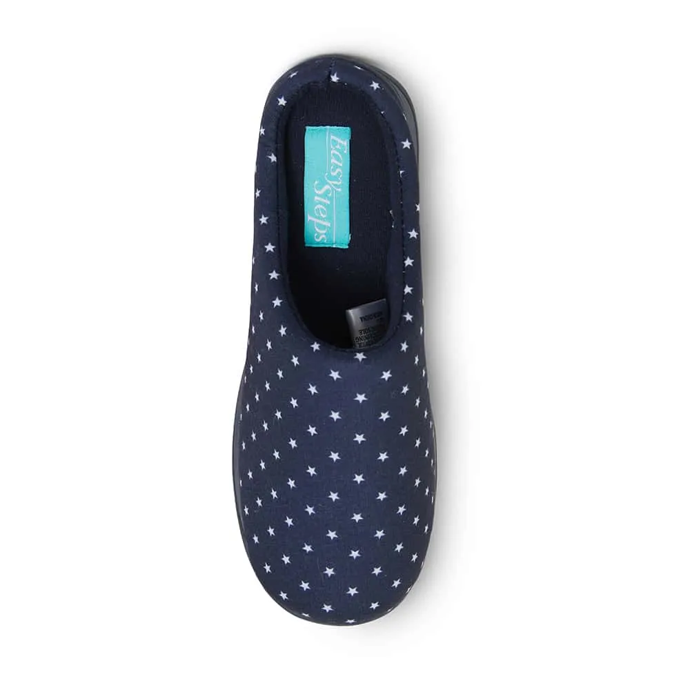 Pence Slipper in Navy Star Fabric