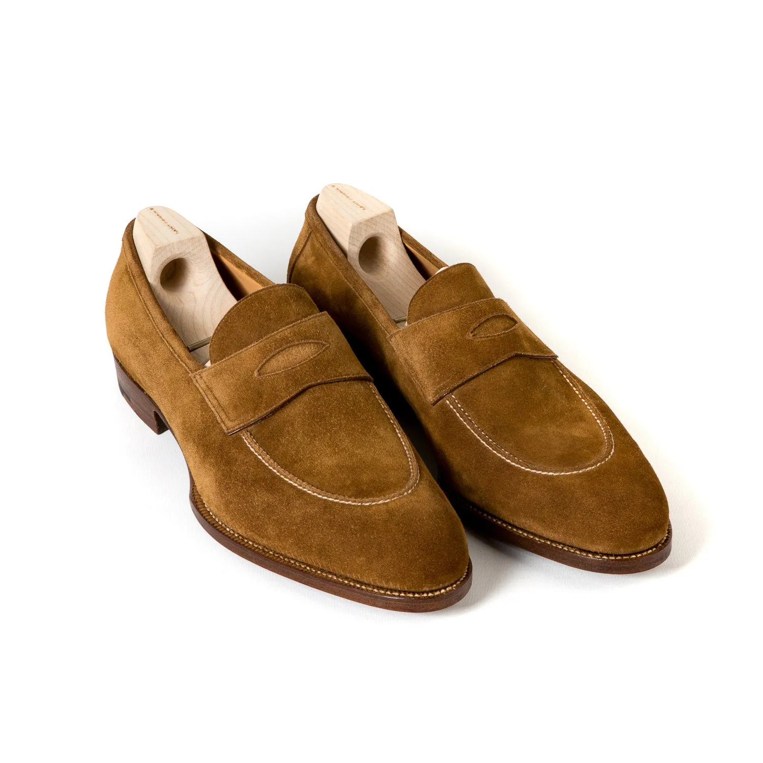 Pennyloafer "Dress" made of Light Brown Suede - purely handmade