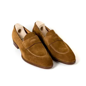 Pennyloafer "Dress" made of Light Brown Suede - purely handmade