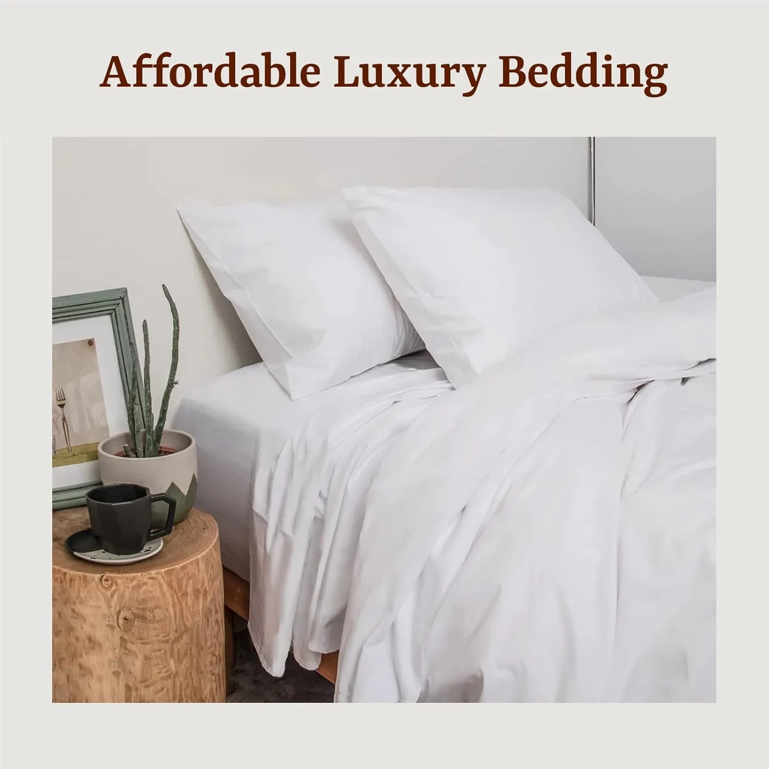 Peru Pima Bed Sheet Set – Queen Size, 4 Pieces, 100% Peruvian Pima Cotton, Percale, 415 Thread Count, Cooling, Breathable & Soft, Hotel-Quality Bedding, White