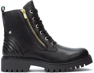 PIKOLINOS Flat Ankle Boots Leather Aviles for Woman Black