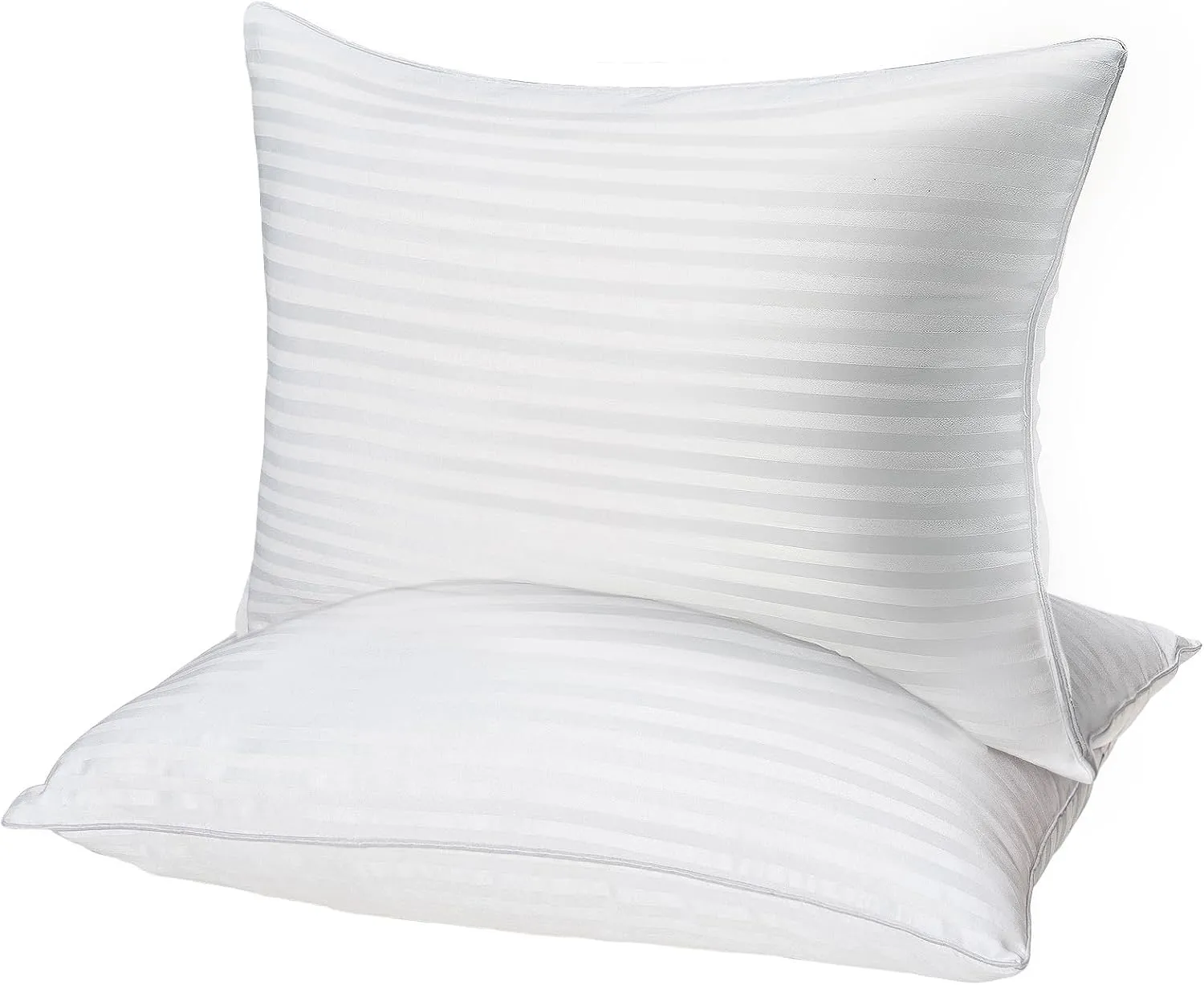 Pillows Queen Size Set of 2, Hotel Collection Bed Pillows for Sleeping, Gusseted Pillow for Back, Stomach or Side Sleepers(Bright White)