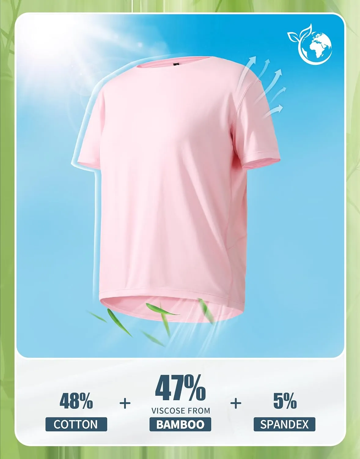 Pioneer Camp Women's Bamboo Viscore Short Sleeve Shirt Neck Loose Fit Workout T-Shirt Gym Athletic Casual Tops