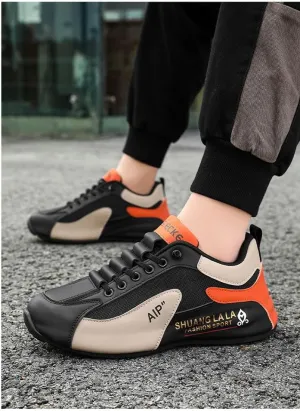 Plus-Size 2025 Spring Men's Fashion Business Sports Shoes Color Matching Lace-up with Low Top Wear Resistance and Non-Slip 002