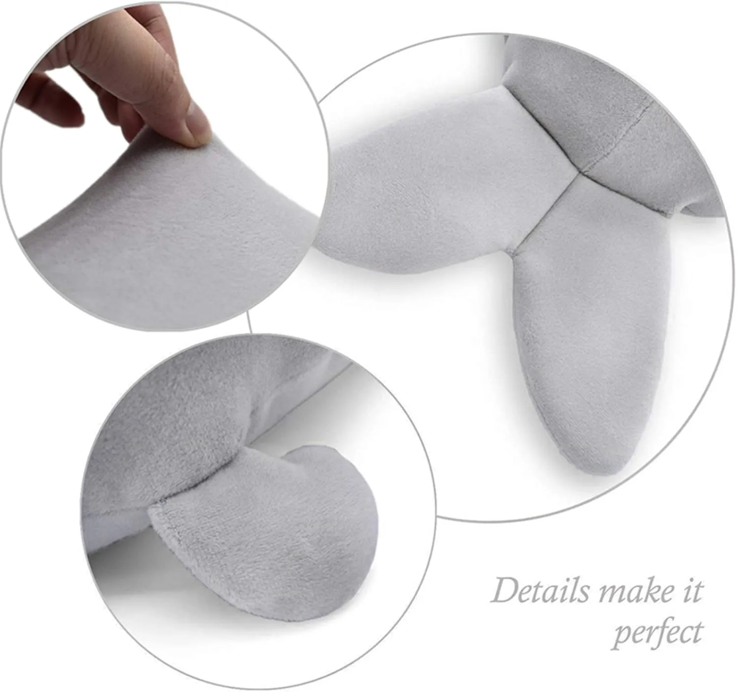 Plush Cute Seal Pillow - Stuffed Cotton Soft Animal Toy Grey 16.5 inches/45 cm (Small) Gifts for Kids/Couples/Family/Friends