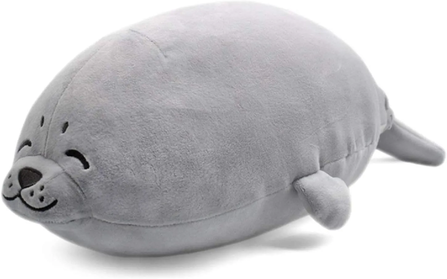 Plush Cute Seal Pillow - Stuffed Cotton Soft Animal Toy Grey 16.5 inches/45 cm (Small) Gifts for Kids/Couples/Family/Friends