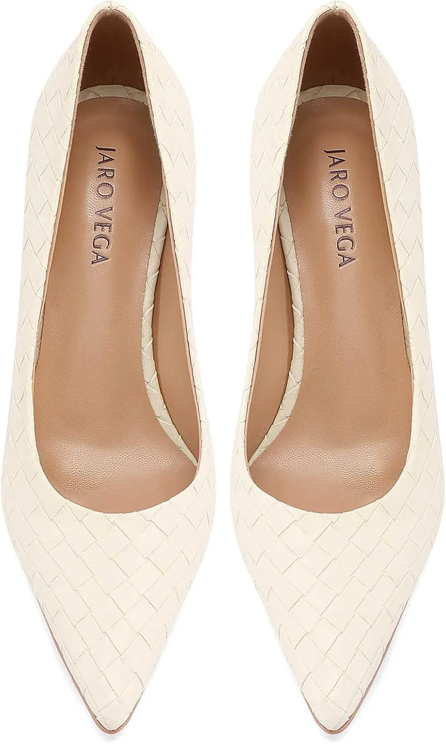 Pointed Toe High Heels Pumps for Women, Heeled Slip On Stiletto Dressy Pumps with Embossed Weave Pattern for Party, Office, and Daily Wear
