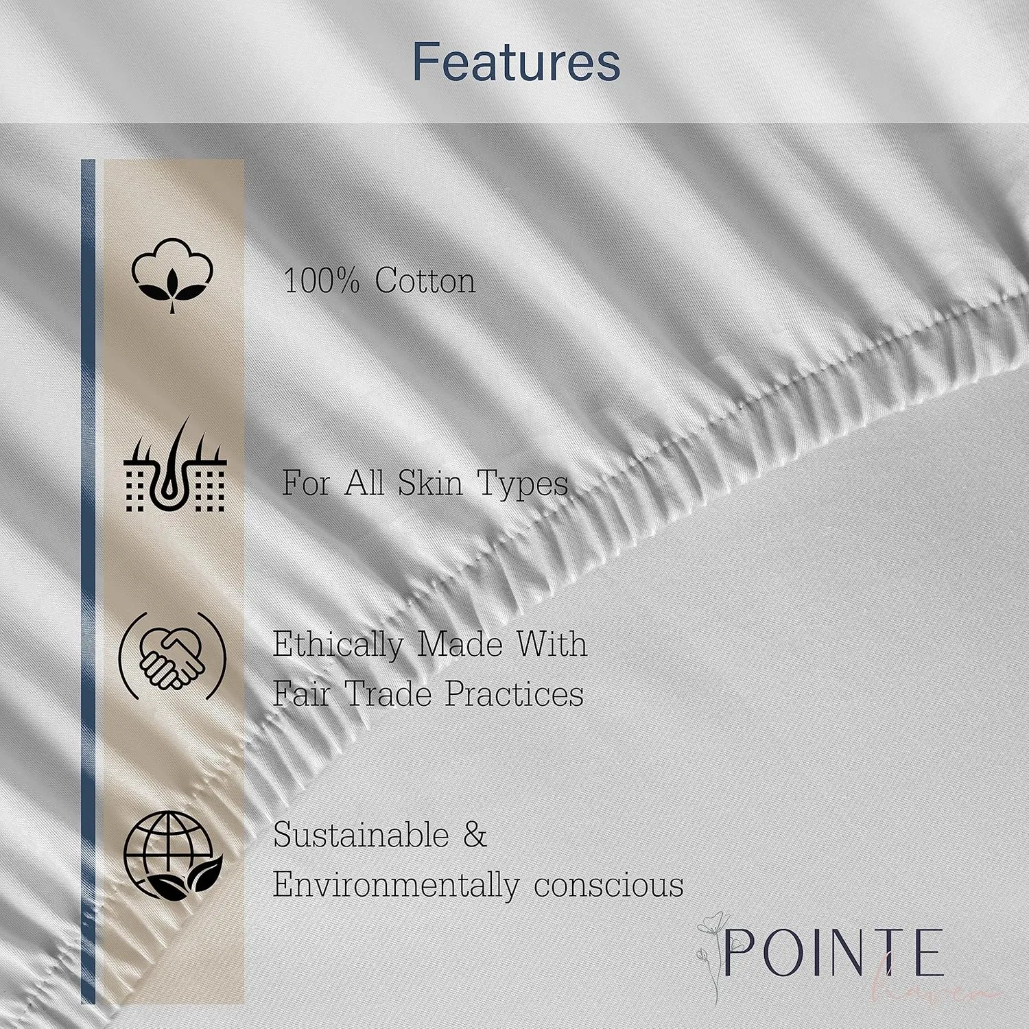 Pointehaven 400 Thread Count Deep Pocket 100% Pima Cotton Sheet Set, Dusty Blue, Queen