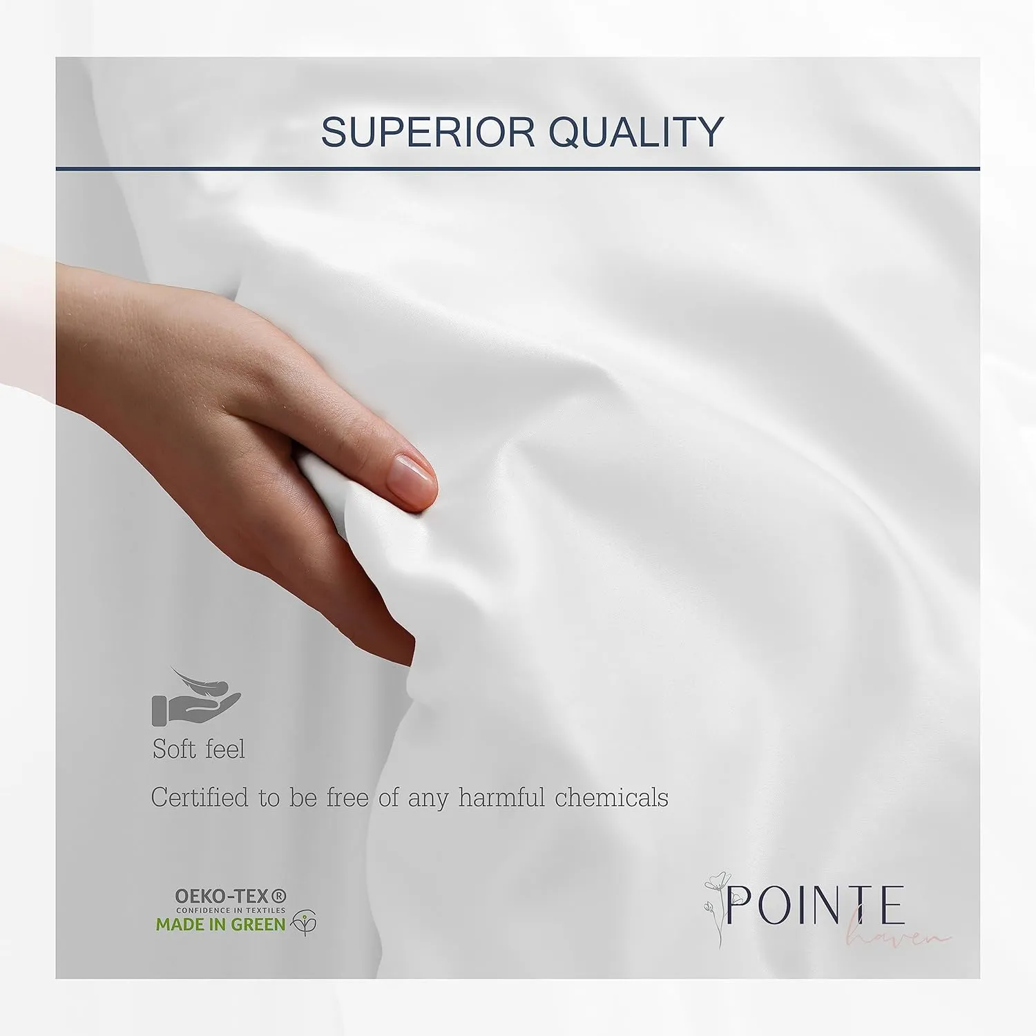 Pointehaven 400 Thread Count Deep Pocket 100% Pima Cotton Sheet Set, Dusty Blue, Queen