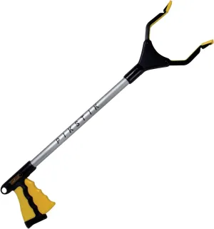 Pro P201, Aluminum Reacher, Wide 5.5” Jaw, 360° Rotating Jaw, Durable and Rust-Proof, Unique Handle and Trigger, 1 Year Warranty, 20", Yellow