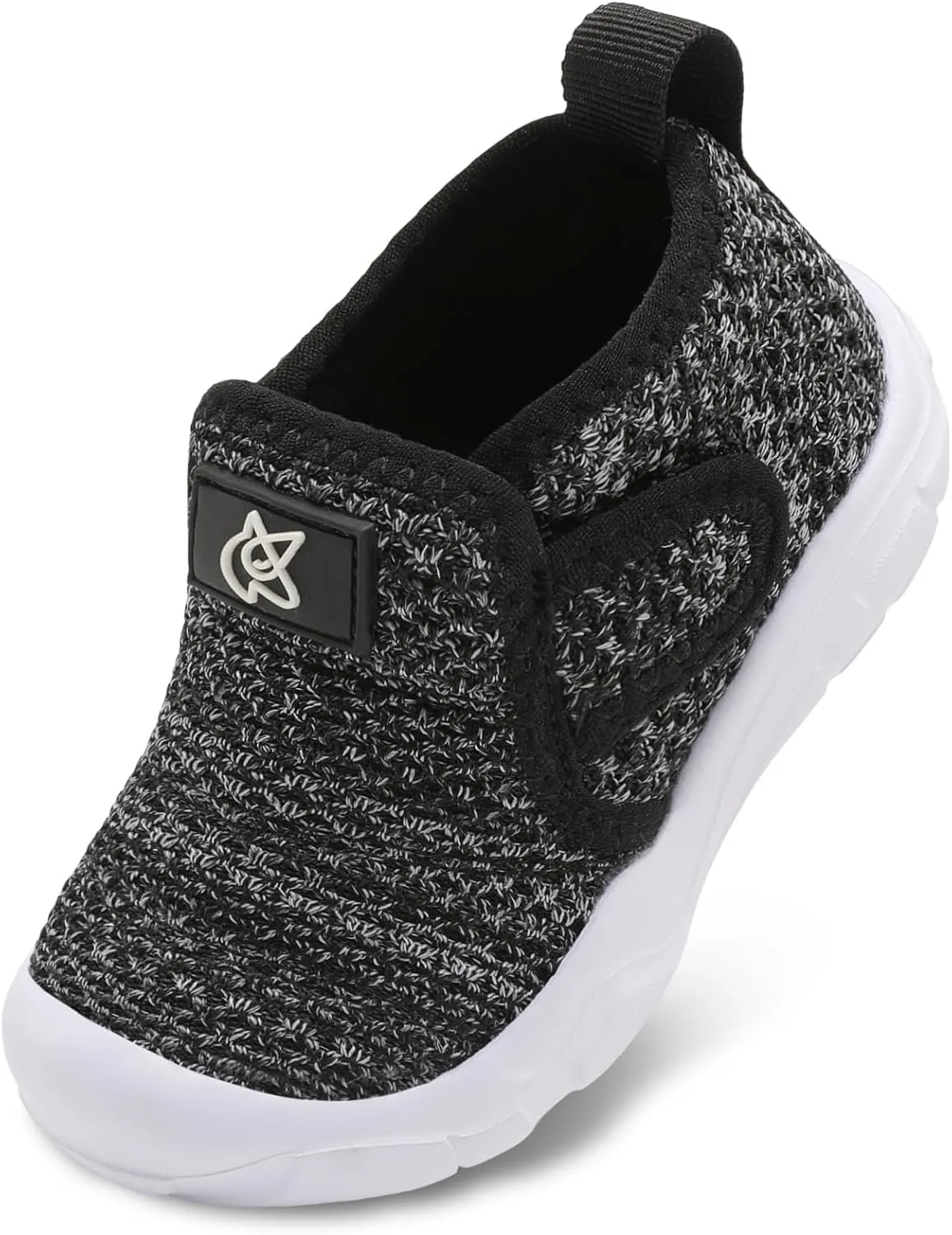 QFH Toddler Shoes Boys Girls Sneakers Comfy Barefoot Shoes Kids Adjustable Hook and Loop Walking Shoes Wide Toe Box Breathable Shoes