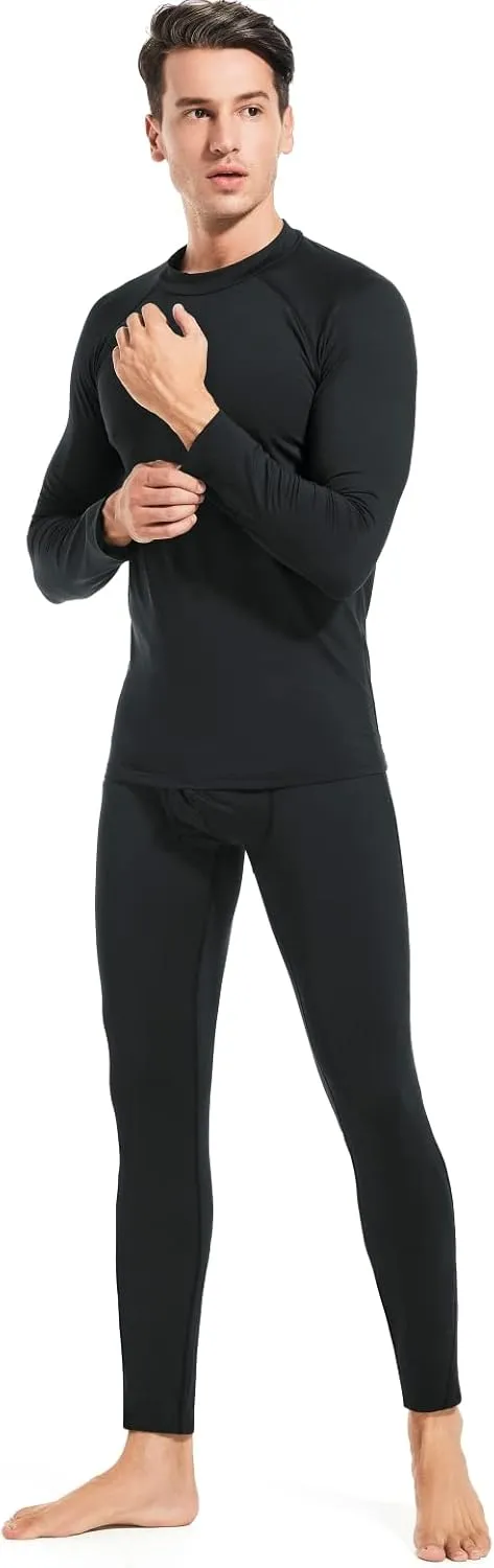 qualidyne Thermal Underwear for Men Long Johns Fleece Lined Winter Warm Base Layer Set Bottom Top for Cold Weather