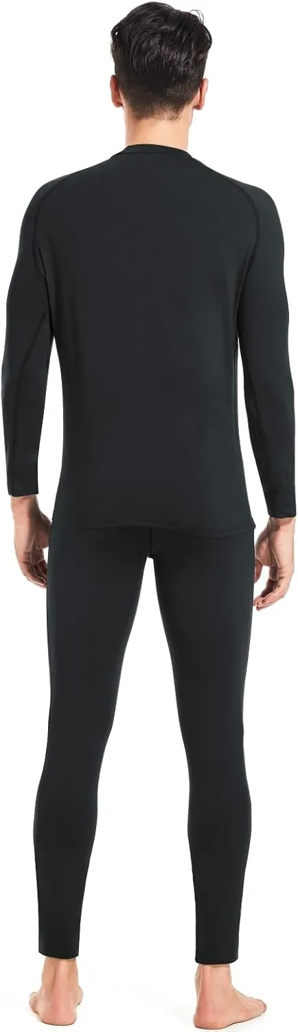 qualidyne Thermal Underwear for Men Long Johns Fleece Lined Winter Warm Base Layer Set Bottom Top for Cold Weather
