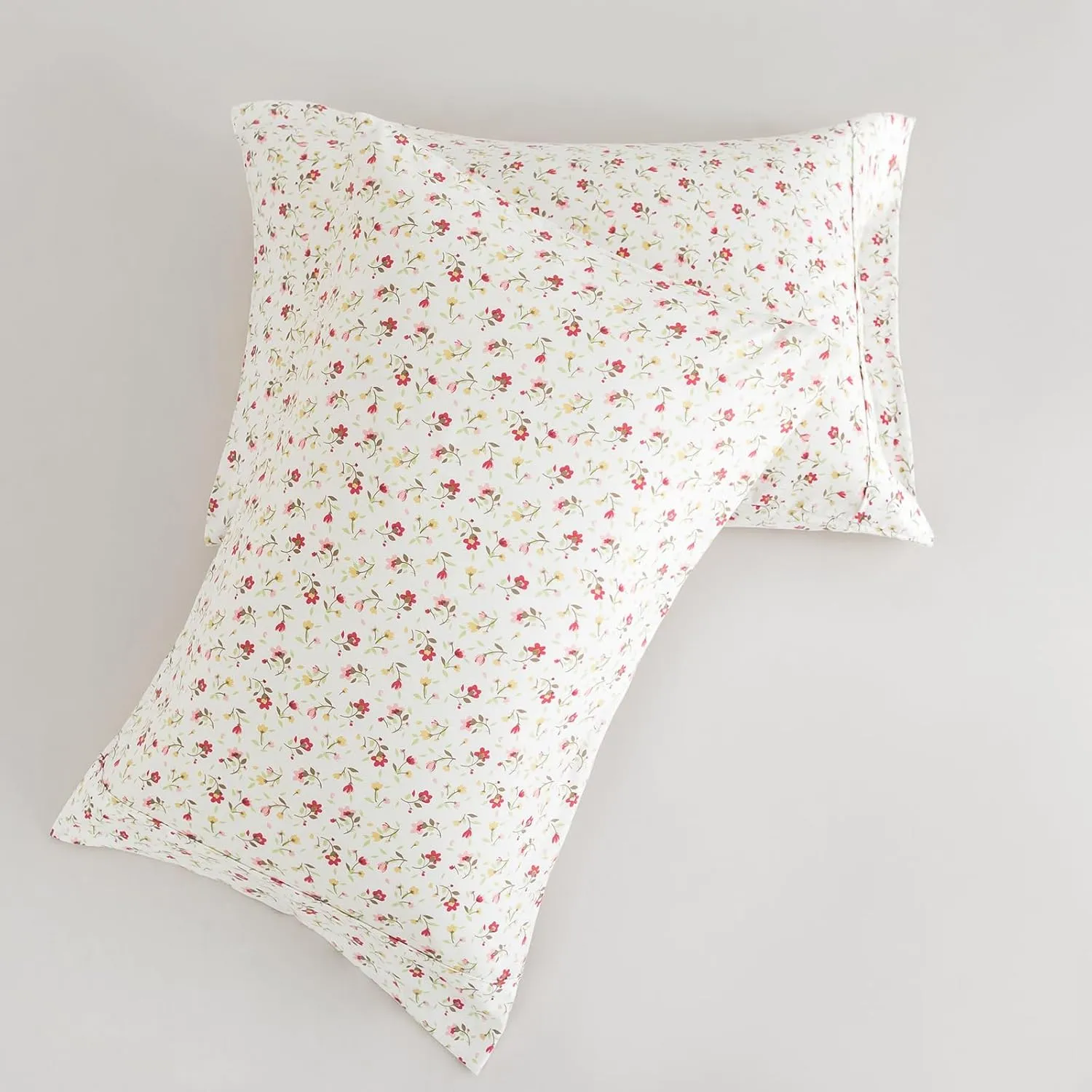 Queen Sheet Set 4 PCS - Floral Pattern Sheets with 15" Deep Pocket, Soft Luxury Cooling Sheets Queen, Easy Care, Lvory