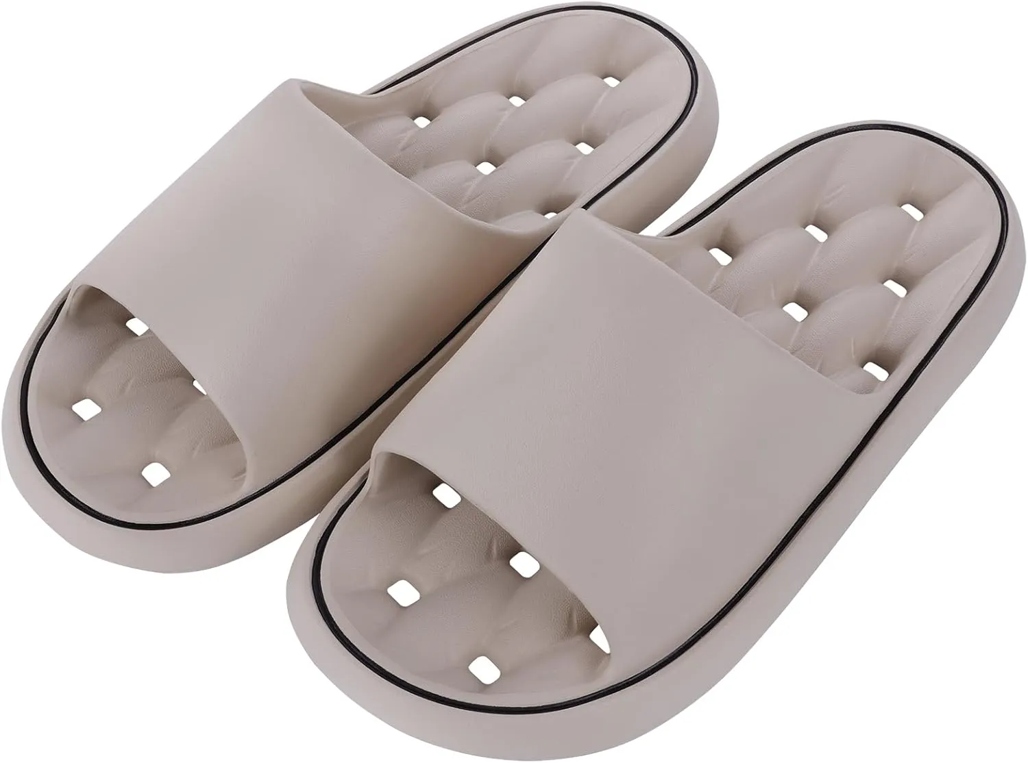 Quick Drying Shower Shoes Men Lightweight Shower Slippers with Drain Hole Soft Women Bathroom Slippers for Gym, Spa, Pool Anti-Slip Shower Shors Home Bathing Slipper Sandals