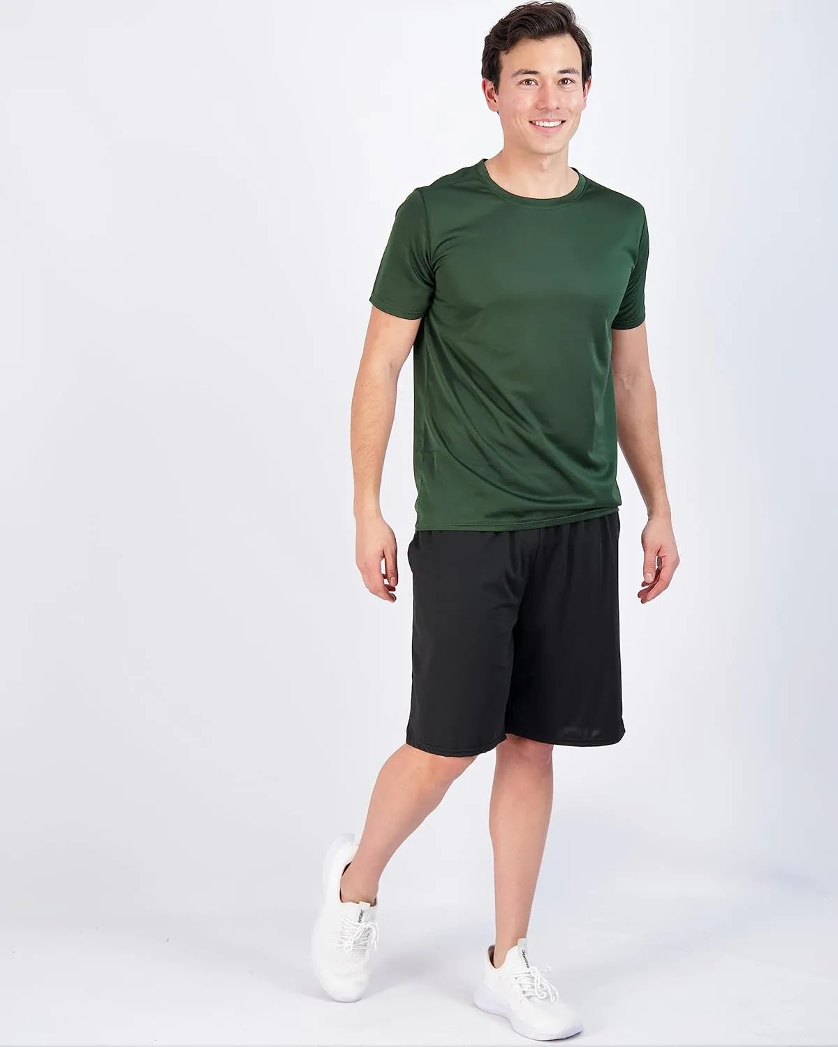 Real Essentials 5 Pack Men’s Active Quick Dry Mesh Crew Neck T Shirts | Athletic Short Sleeve Tee (Available in Big & Tall)