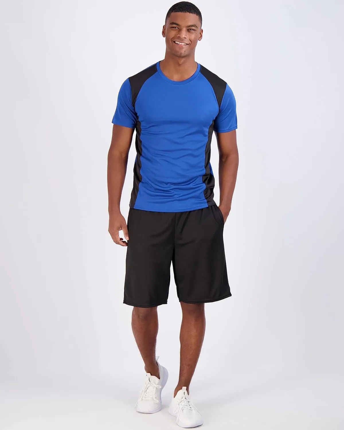 Real Essentials 5 Pack Men’s Active Quick Dry Mesh Crew Neck T Shirts | Athletic Short Sleeve Tee (Available in Big & Tall)